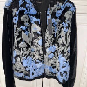 Elie Tahari  Fau Fur Bomber Jacket